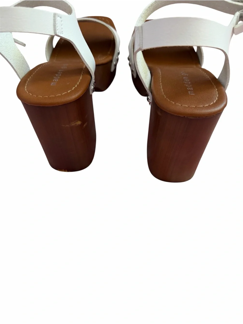 Madden Girl White Ankle-Strap Sandals